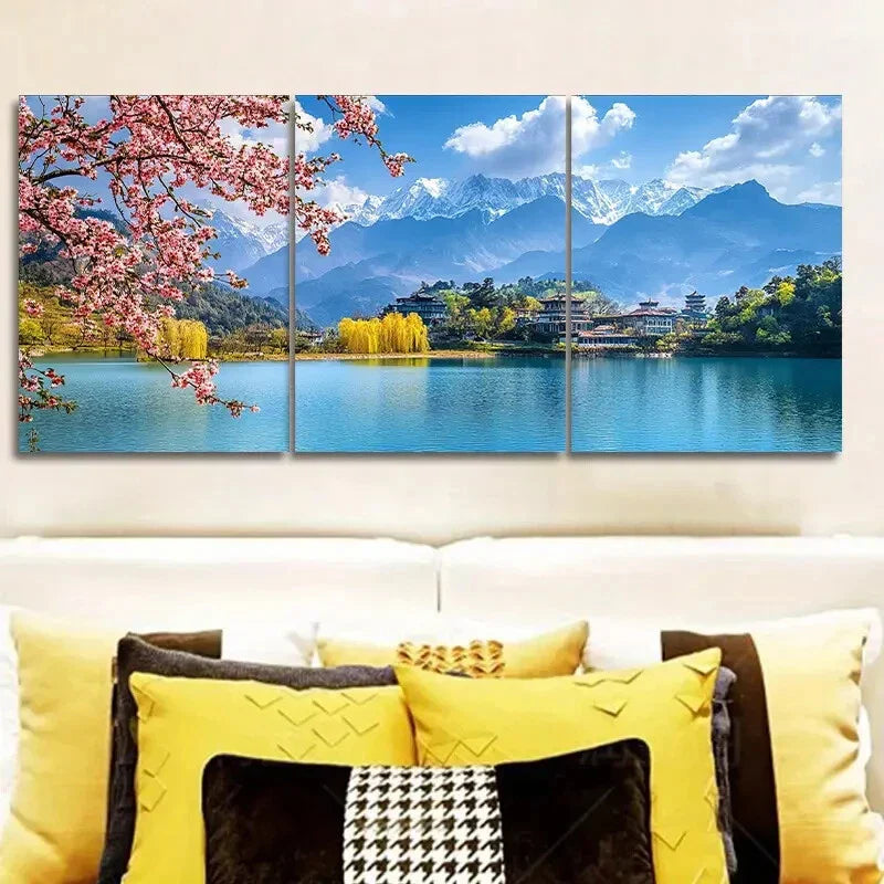 3pcs Featuring Lijiang, Yunnan, Metal Print Ready to Hang Art