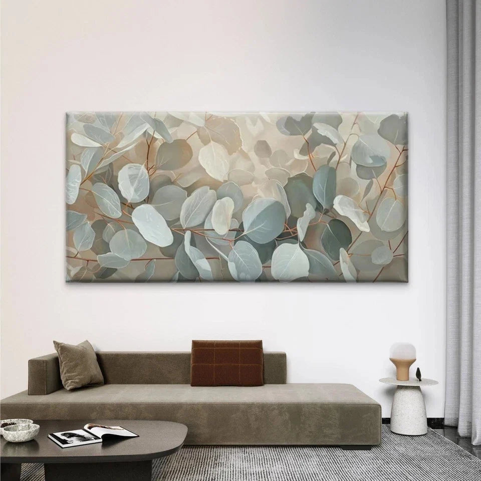 Eucalyptus Leaves Botanical Wall Art Canvas Office Home Room Framed 120x60cm