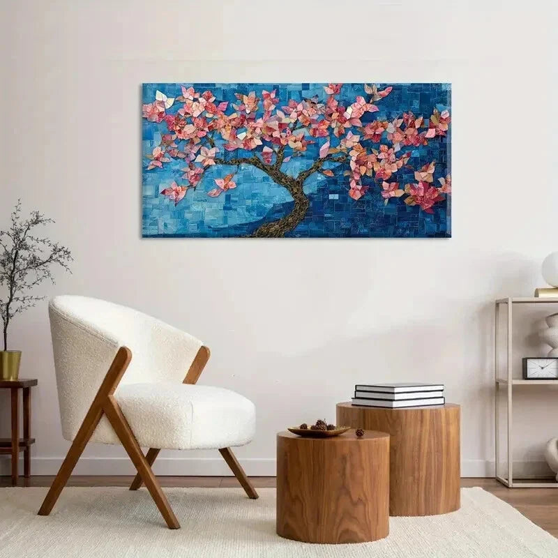 Mosaic Tree Vibrant Décor Wall Art Canvas Office Home Room Framed 120x60cm