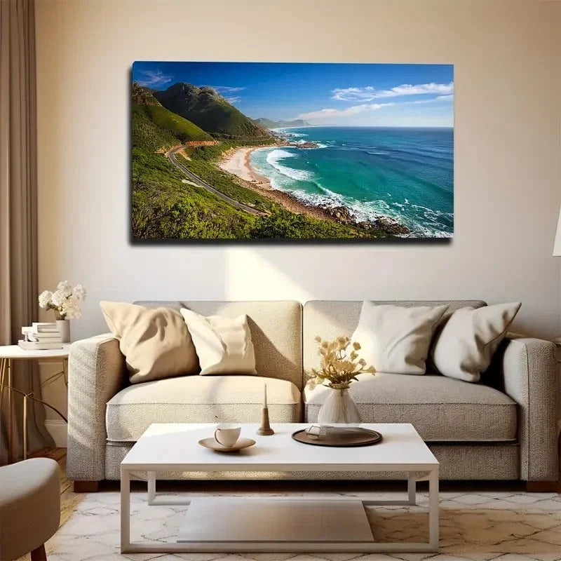 Depicting The Seaside Wall Art Canvas Office Home Room Framed 80x45cm
