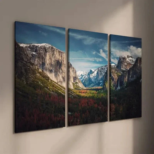 3pcs Nature Mountains Hills Landscape Wall Art Set Canvas Framed 40x60cm - High Quality Print 100% Australian Made Wall Canvas Ready to Hang