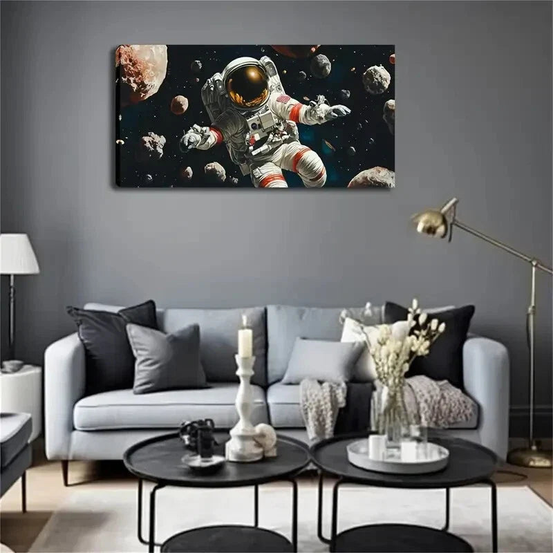 Realistic Astronaut Spacesuit Wall Art Canvas Office Home Room Framed 120x60cm