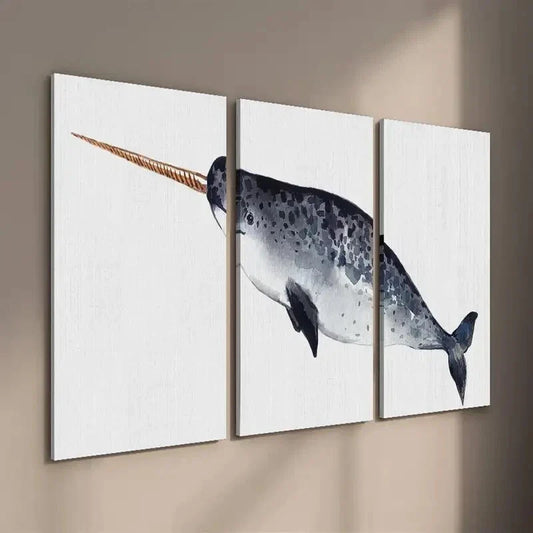 3pcs Marine Animal Decoration Wall Art Set Canvas Framed 40x60cm - High Quality Print 100% Australian Made Wall Canvas Ready to Hang