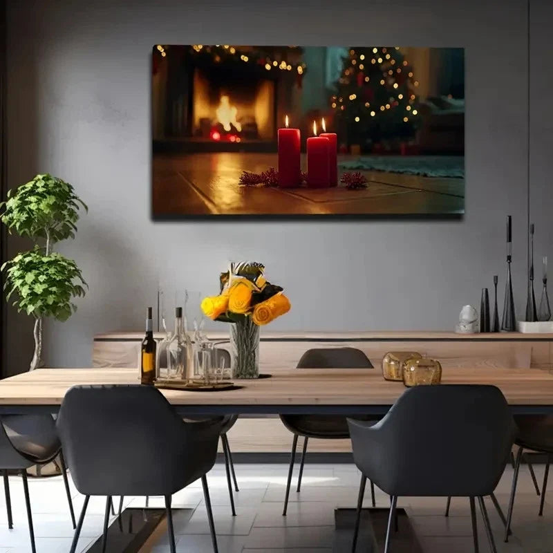 Features Three Lit Décor Red Wall Art Canvas Office Home Room Framed 120x60cm