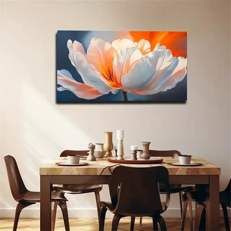 Glossy Tulip Decorative Wall Art Canvas Office Home Room Framed 120x60cm