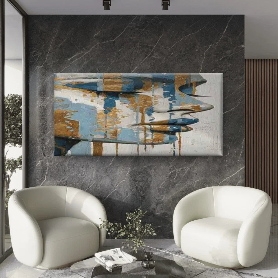 Abstract Face Design Wall Art Canvas Office Home Room Framed 80x45cm