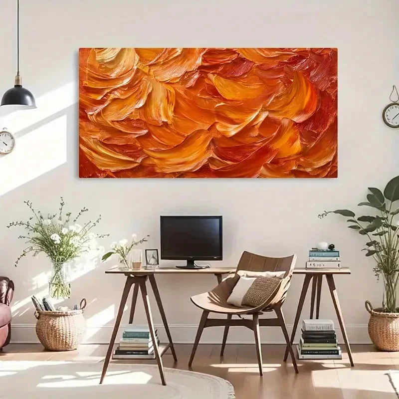 Warm Tones Expression Abstract Wall Art Canvas Office Home Room Framed 120x60cm