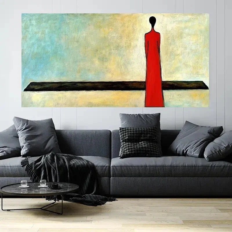 Abstract Beige & Blue Tones Wall Art Canvas Office Home Room Framed 120x60cm