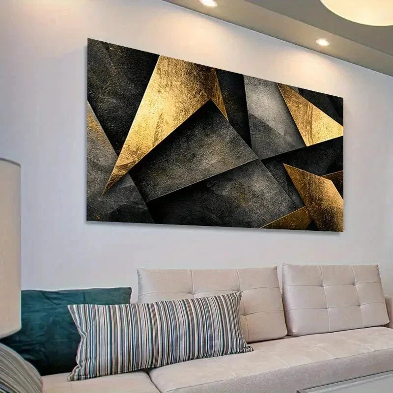 Geometric Abstract Décor Wall Art Canvas Office Home Room Framed 80x45cm
