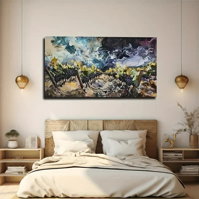 Horrible Umbrella Clouds Wall Art Canvas Office Home Room Framed 120x60cm