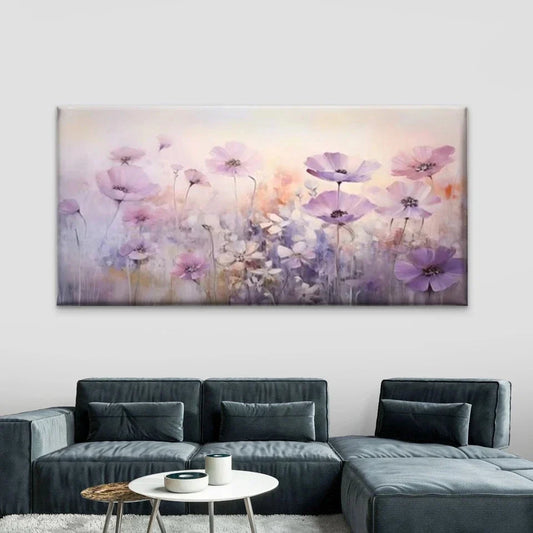 Beautiful Abstract Floral Art Wall Art Canvas Office Home Room Framed 80x45cm
