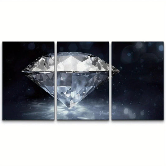 3pcs Reflective with Bokeh Effect Geometric Metal Print Ready to Hang Art