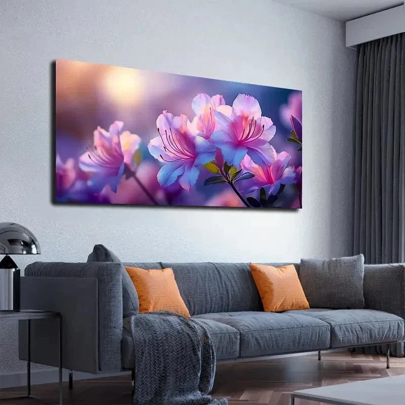 Vibrant Pink And Purple Wall Art canvas office home room framed 120x60cm