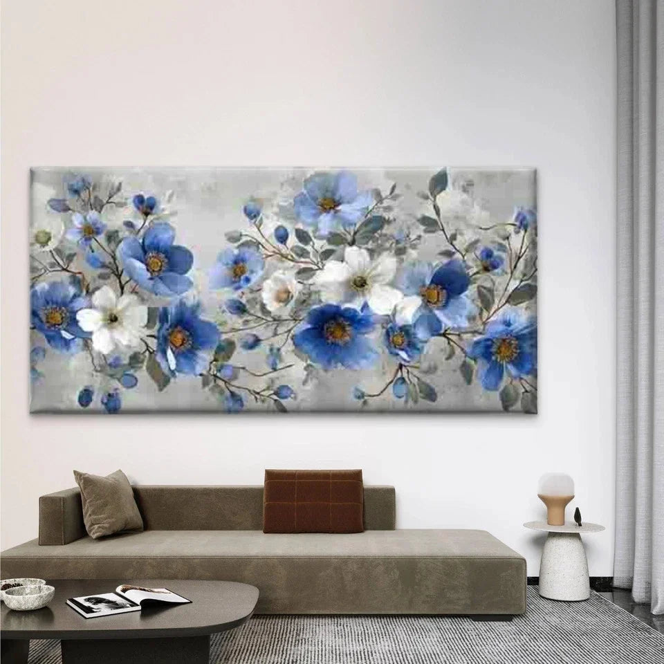 Minimalist Floral Landscape Wall Art Canvas Office Home Room Framed 80x45cm