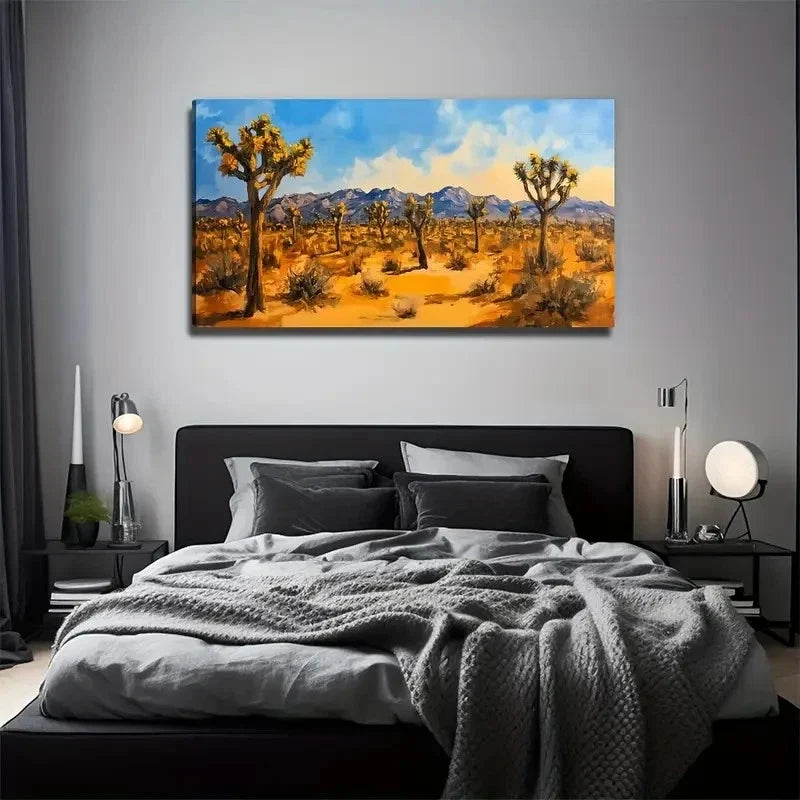 Vibrant Desert Landscape Wall Art Canvas Office Home Room Framed 80x45cm