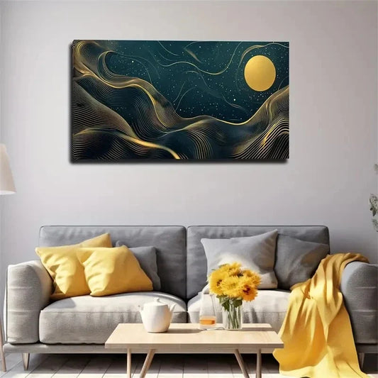 Starry Night Sky Landscape Wall Art canvas office home room framed 120x60cm