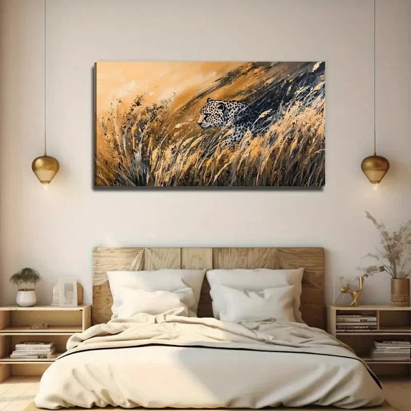 Abstract Leopard Bohemian Wall Art Canvas Office Home Room Framed 120x60cm
