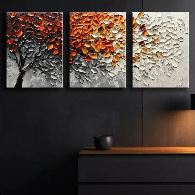 3pcs Autumn Tree Nature Colorful Perfect Wall Art Set Canvas Framed 40x60cm - High Quality Print 100% Australian Made Wall Canvas Ready to Hang