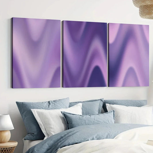 3pcs Purple Gradient Spiritual Colourful White Wall Art Set Canvas Framed 40x60cm - High Quality Print 100% Australian Made Wall Canvas Ready to Hang