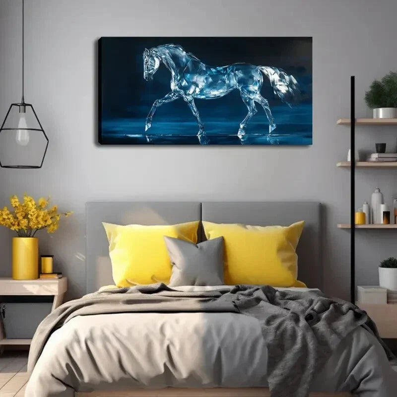 Transparent Crystal Design Wall Art Canvas Office Home Room Framed 120x60cm