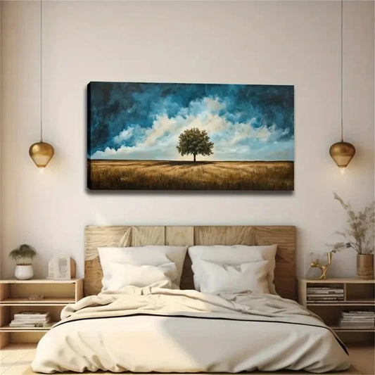 Realistic Golden Grassland Wall Art canvas office home room framed 120x60cm