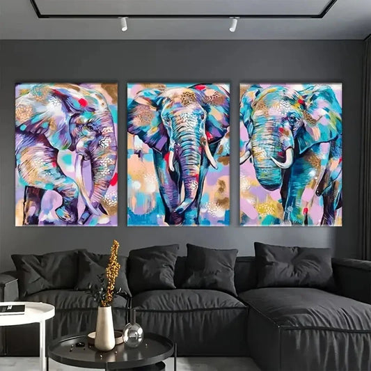 3pcs Abstract Animal Modern Watercolor Metal Print Ready to Hang Art