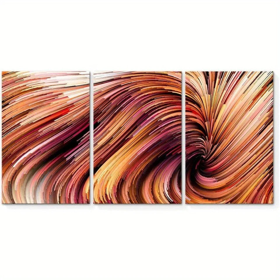 3pcs Gorgeous Petard Golden Brown Metal Print Ready to Hang Art