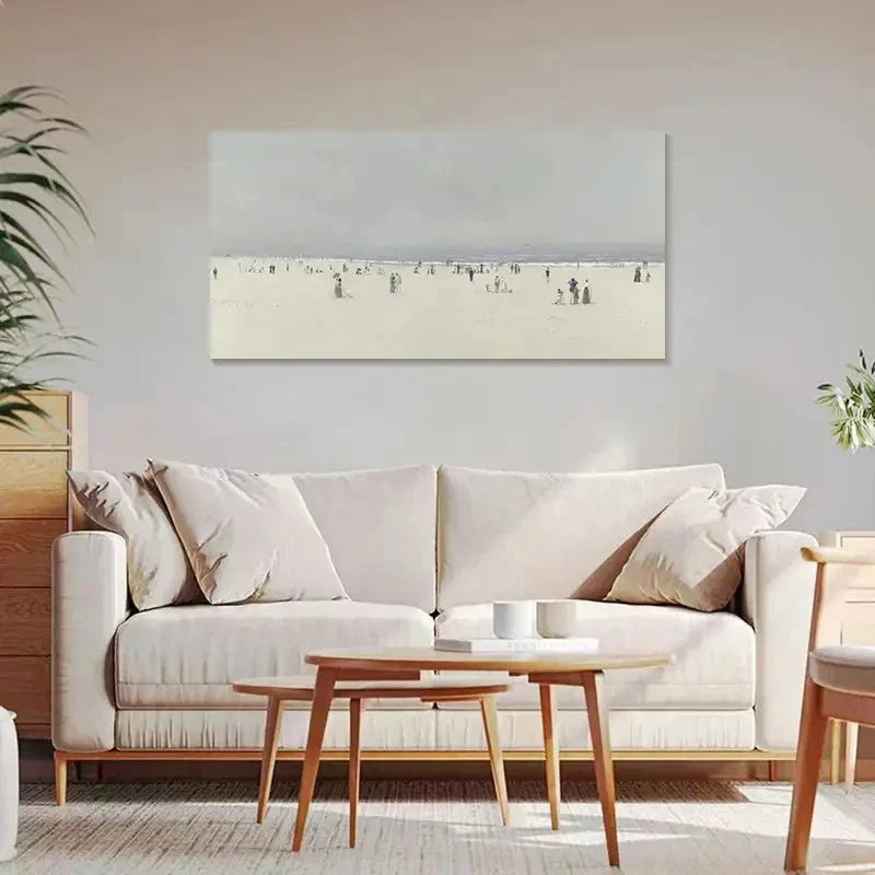 Beach Scene Rolled Aesthetic Wall Art Canvas Office Home Room Framed 120x60cm