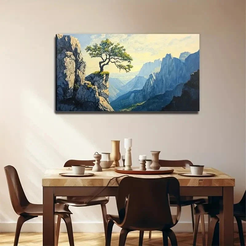 Rock Tree Perfect Wall Art Canvas Office Home Room Framed 80x45cm
