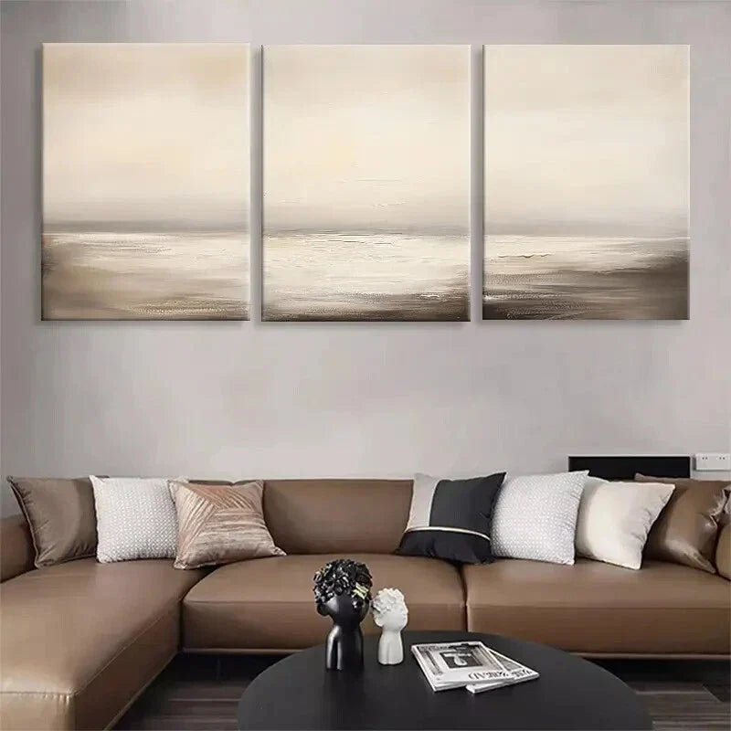 3pcs Calm Ocean Tones Minimalist Décor Perfect Wall Art Set Canvas Framed 40x60cm - High Quality Print 100% Australian Made Wall Canvas Ready to Hang