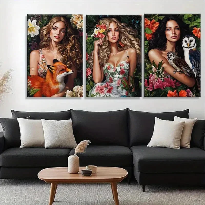 3pcs Enchanting Nature and Beauty Floral Perfect Wall Art Set Canvas Framed 40x60cm - High Quality Print 100% Australian Made Wall Canvas Ready to Hang