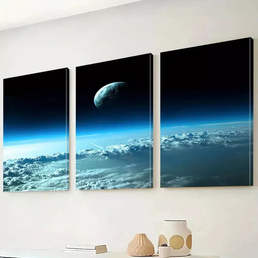 3pcs Modern Decorative Abstract Outer Space Wall Art Set Canvas Framed 40x60cm - High Quality Print 100% Australian Made Wall Canvas Ready to Hang