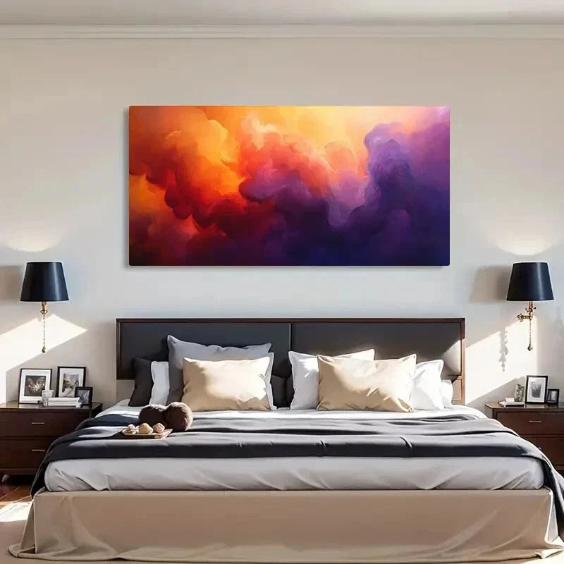 Dynamic Shapes Swirling Pattern Wall Art Canvas Office Home Room Framed 80x45cm