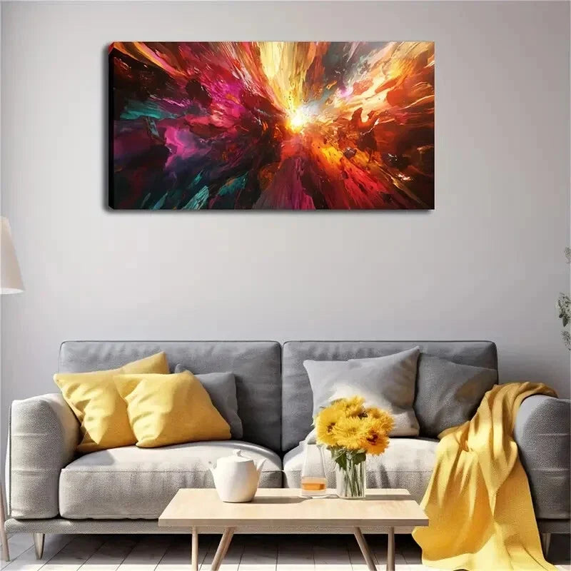 The colors Burst Out Explosion Wall Art Canvas Office Home Room Framed 120x60cm