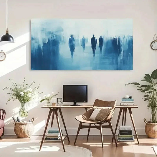 Foggy Silhouette Blurred Wall Art Canvas Office Home Room Framed 120x60cm