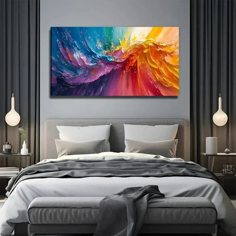 Color Acrylic Paint Wall Art Canvas Office Home Room Framed 120x60cm