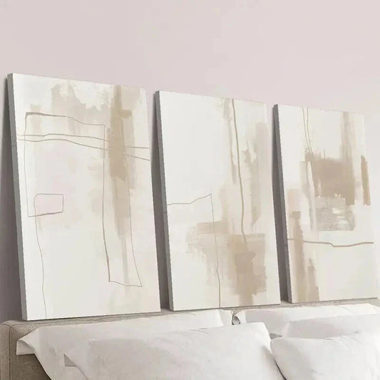 3pcs Abstract Geometric Golden Line Outline Wall Art Set Canvas Framed 40x60cm - High Quality Print 100% Australian Made Wall Canvas Ready to Hang