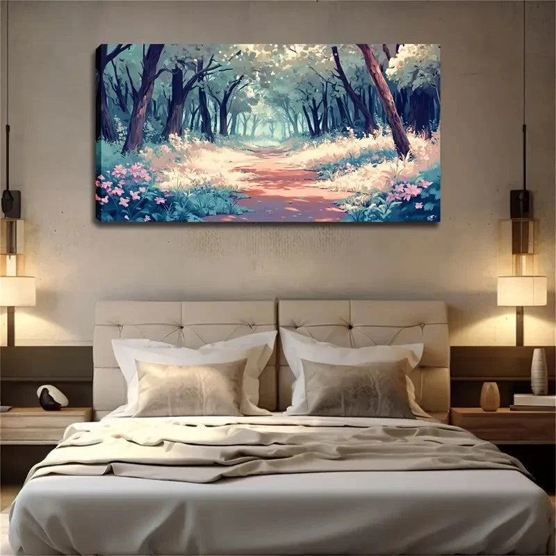 The Tree Canopies On Both Side Wall Art Canvas Office Home Room Framed 120x60cm