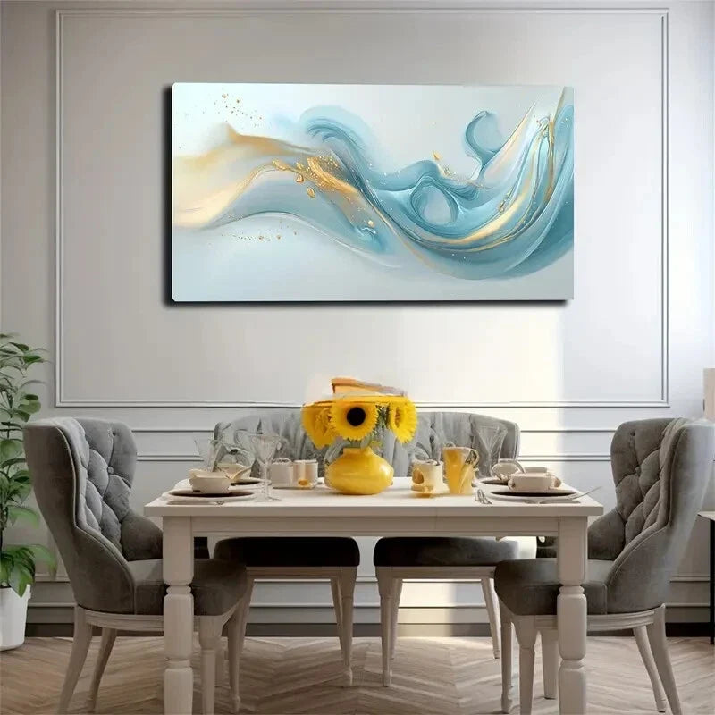 Mainly Composed Of Light Blue Wall Art Canvas Office Home Room Framed 120x60cm