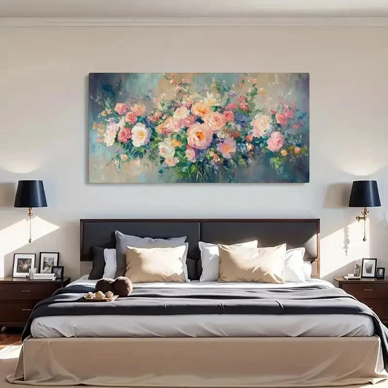 Roses Vibrant Nature Perfect Wall Art Canvas Office Home Room Framed 120x60cm