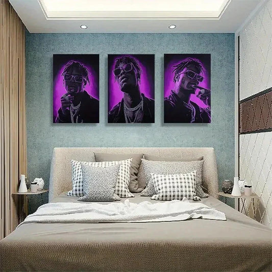 3pcs Confident Musicians with Glasses Perfect Wall Art Set Canvas Framed 40x60cm - High Quality Print 100% Australian Made Wall Canvas Ready to Hang