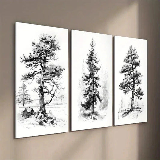 3pcs Countryside Tree Nature Inspired Decor Wall Art Set Canvas Framed 40x60cm - High Quality Print 100% Australian Made Wall Canvas Ready to Hang