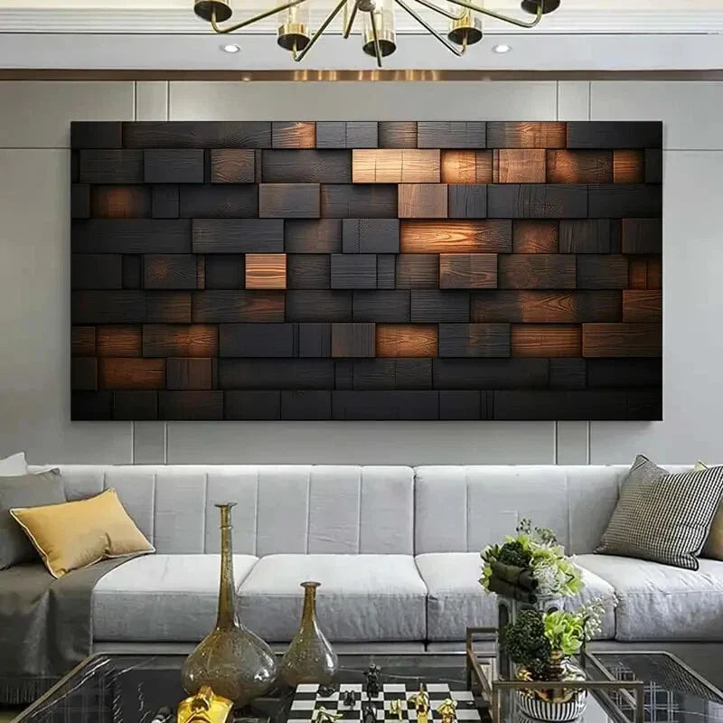 Texture Mosaic Modern Décor Wall Art Canvas Office Home Room Framed 80x45cm