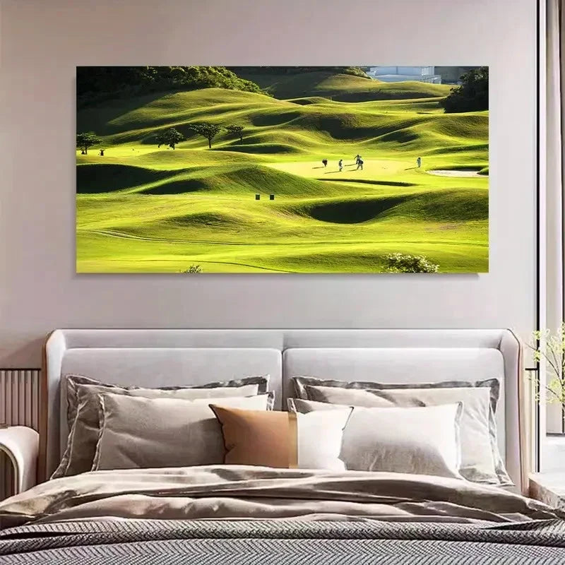 Golf Course Aesthetic Decor Wall Art Canvas Office Home Room Framed 120x60cm