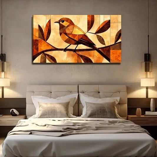 Standing Bird Suitable Modern Wall Art Canvas Office Home Room Framed 120x60cm