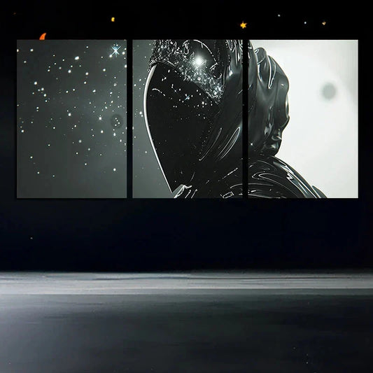 3pcs King and Crown Black & White Metal Print Ready to Hang Art