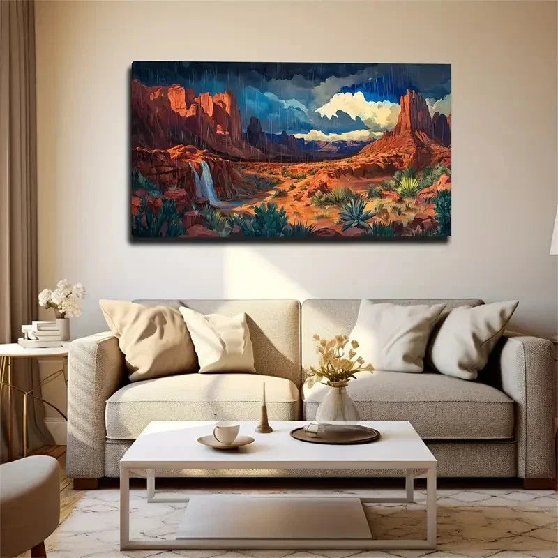 Gobi Desert Landscape Modern Wall Art Canvas Office Home Room Framed 120x60cm