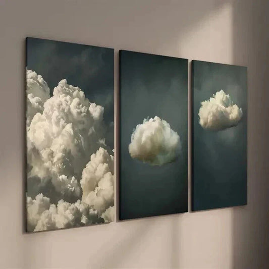 3pcs Serene Nature Cloud & Space Isolation Wall Art Set Canvas Framed 40x60cm - High Quality Print 100% Australian Made Wall Canvas Ready to Hang