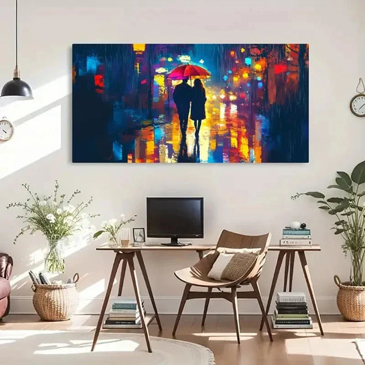 Couple Neon Light Décor Wall Art Canvas Office Home Room Framed 120x60cm