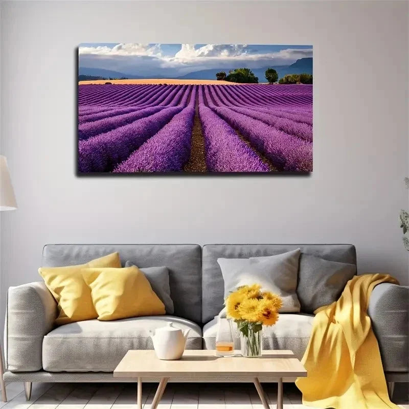 Provence Lavender Fields Lands Wall Art Canvas Office Home Room Framed 120x60cm
